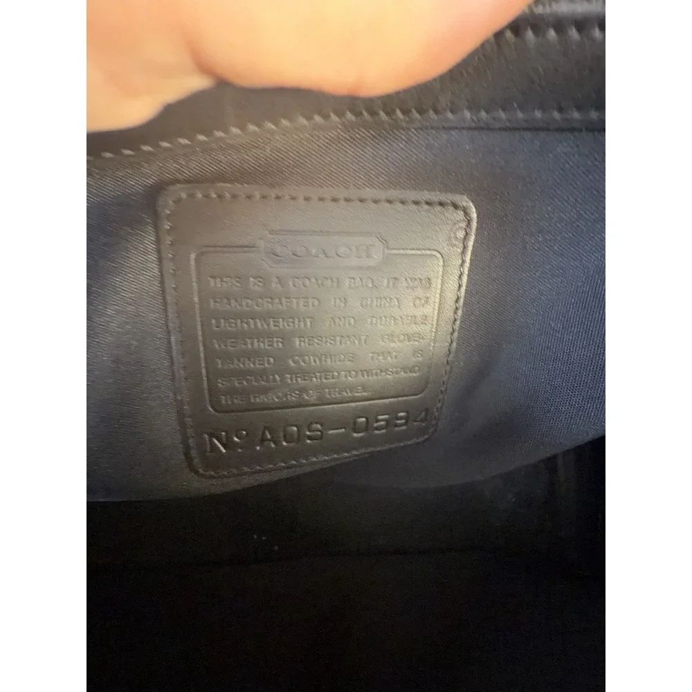 Vintage Coach 0594 Travel Collection Black Leather Briefcase Messenger Bag